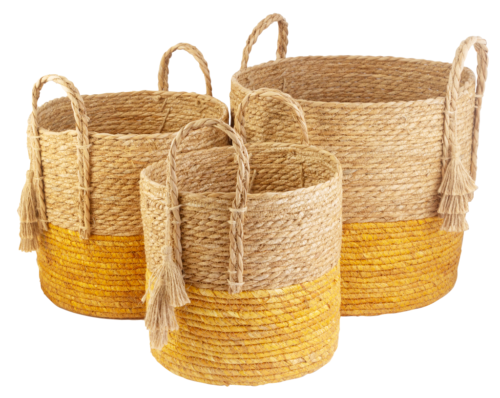 TRIO CESTOS SEAGRASS FRANJA  REF.30671