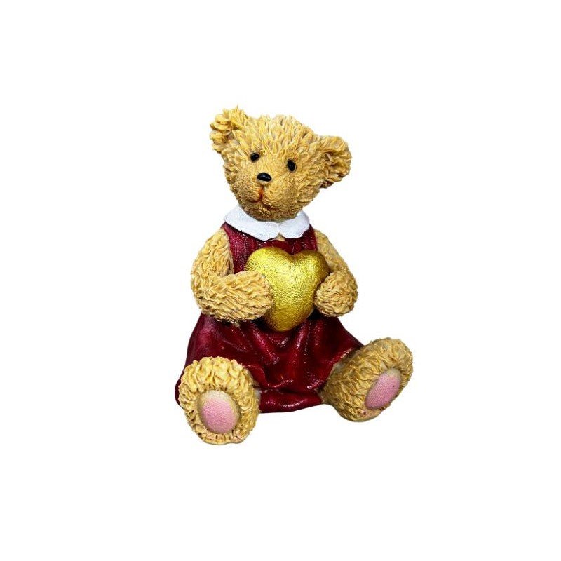 URSA DE RESINA CORACAO SENTADA REF: 70200