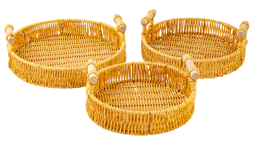 TRIO BANDEJAS PLASTICO RATTAN INSPIRED REF: 70131