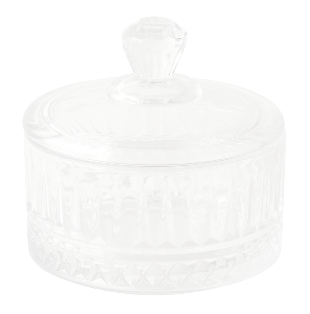 POTICHE DE VIDRO LAPIDADO REF: 70773