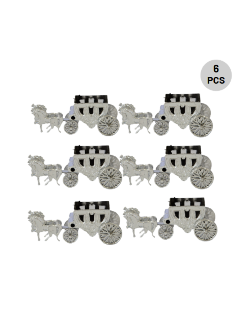 CARRUAGEM METALIZADA PCT C/06 12,5CM REF:0342