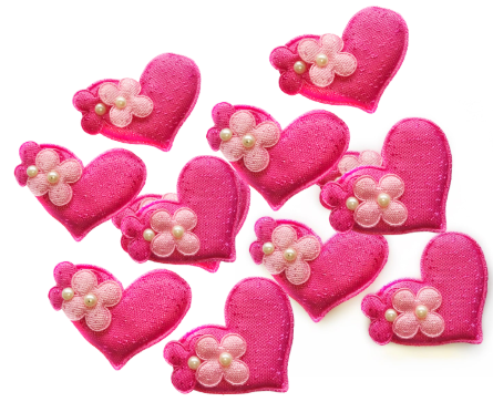 APLIQUE CORAÇÃO C/ PÉROLA PCT C/100 REF:1395*