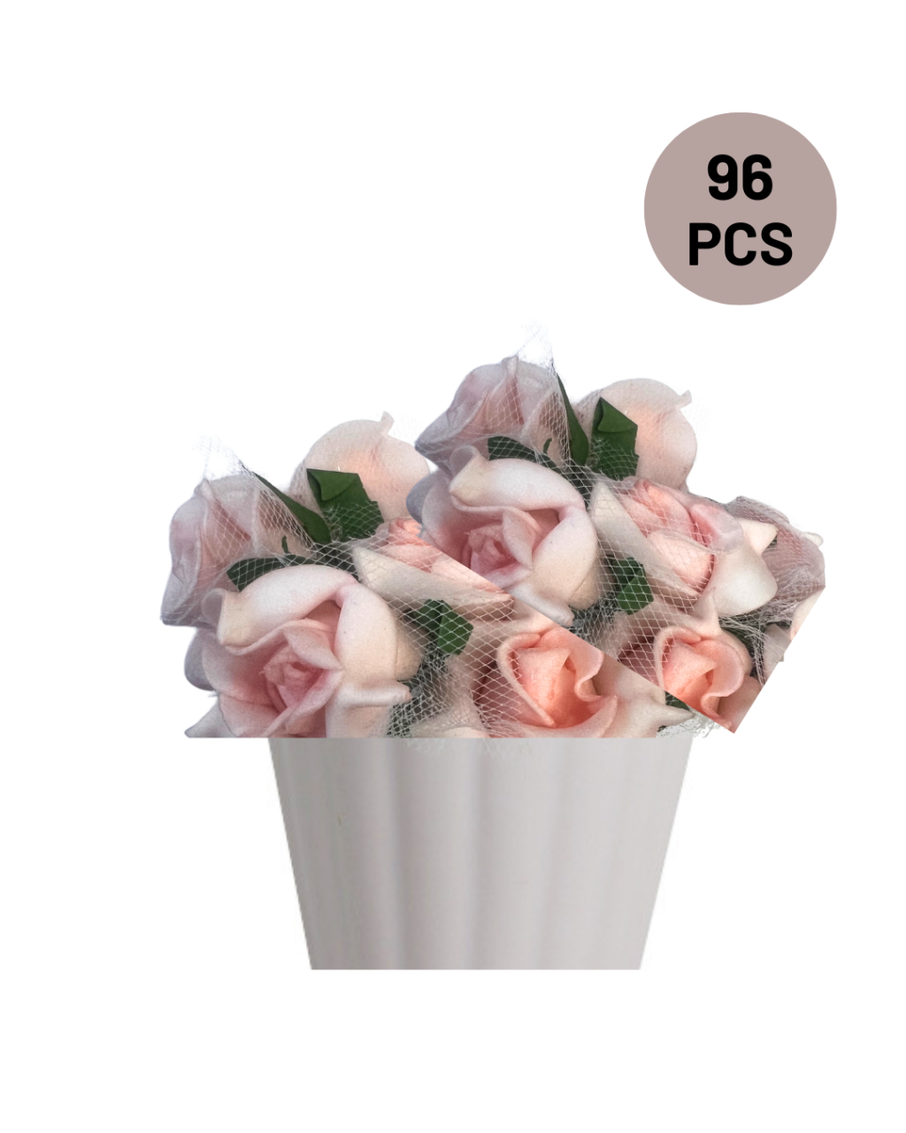 ROSA DE EVA COM TULE PCT C/96 REF:4294*