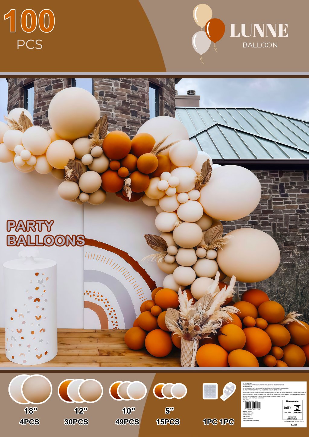 KIT 100 PCS BALÃO NORDICO REF: 70004