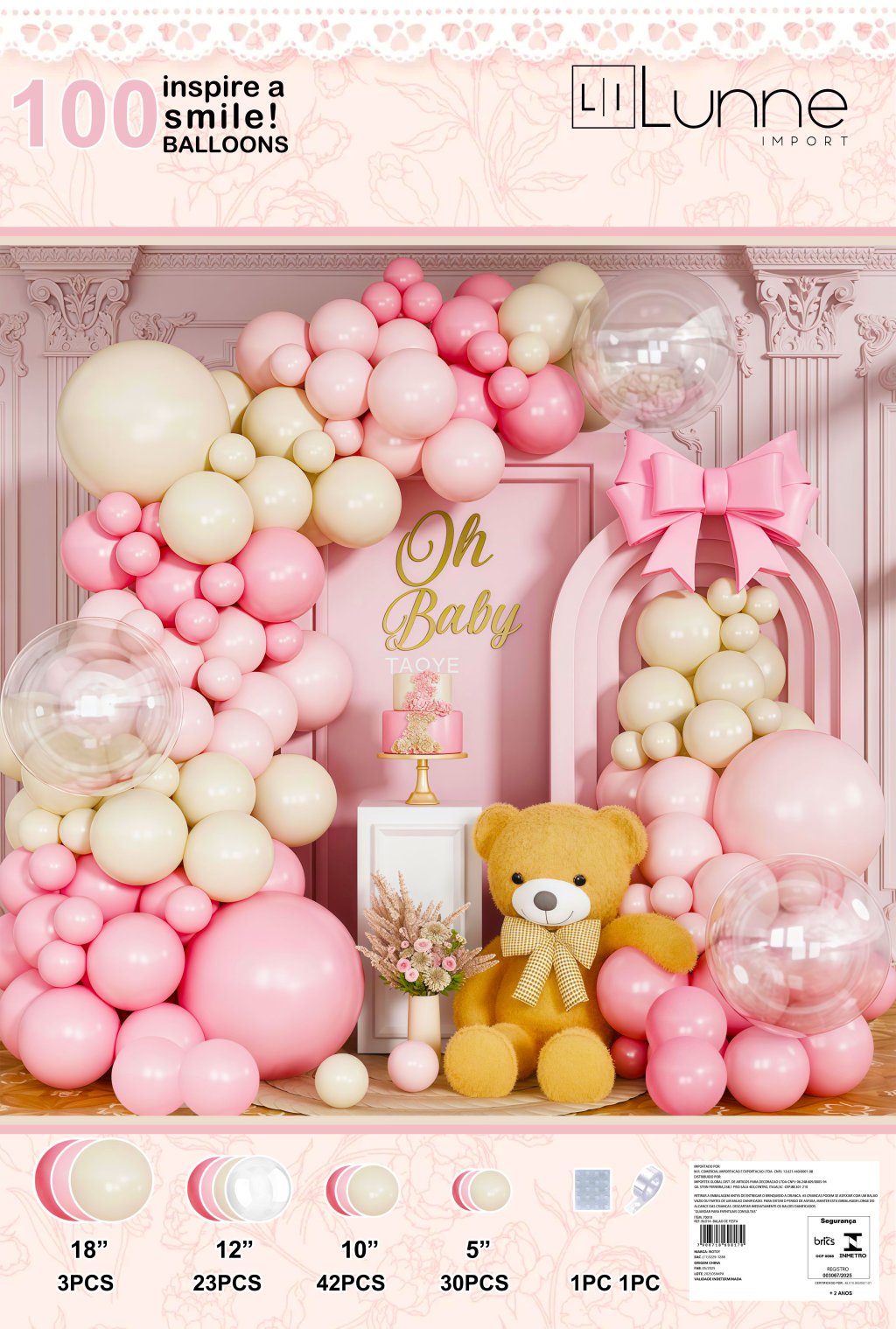 KIT 100 PCS BALÃO GIRL REF: 70010