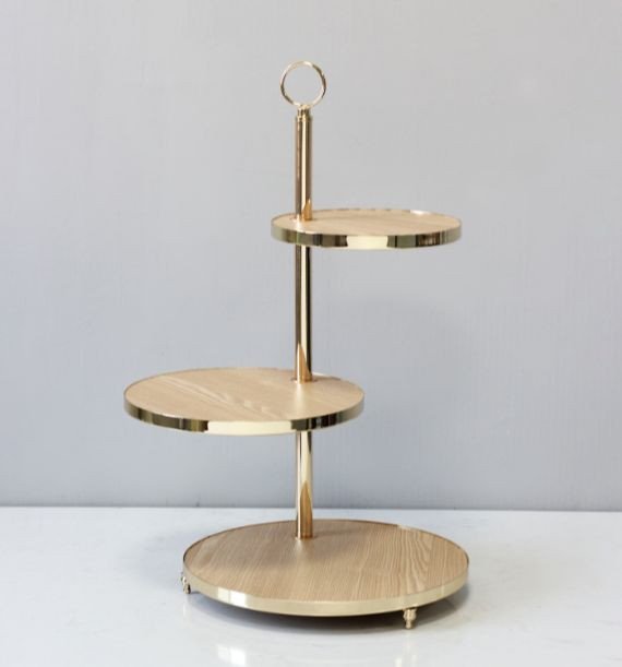 SUPORTE BUFFET 3 ANDARES  RUSTICO REF:112502