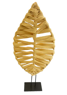 ORNAMENTO FOLHA FIBRA NATURAL G REF: 71049