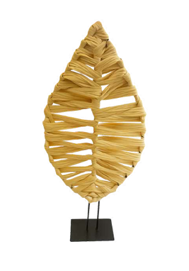 ORNAMENTO FOLHA FIBRA NATURAL P REF: 71048