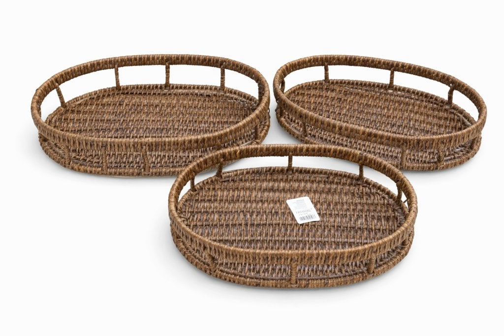 TRIO BANDEJAS NUBIA RATTAN INSPIRED REF: 71115