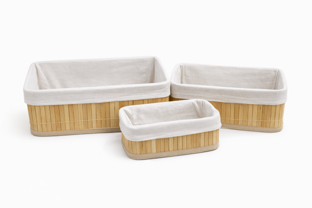 TRIO CESTOS BAMBU QUADRADO REF: 71197
