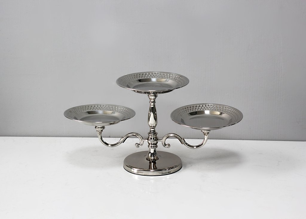 SUPORTE TRIPLO ALTO MARTELADO INOX REF: L25057