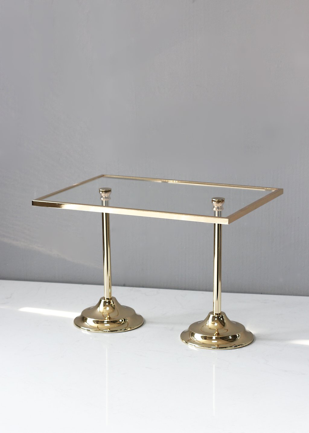 SUPORTE RETANGULAR BASE VIDRO DUPLO ALTO REF: L25001