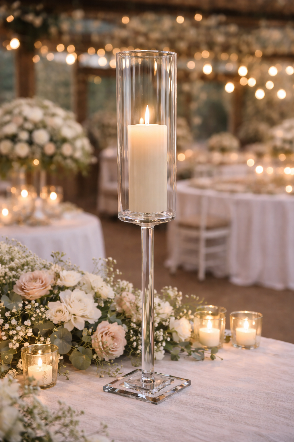 CASTIÇAL BASE ESPELHADA 53CM REF: 71348