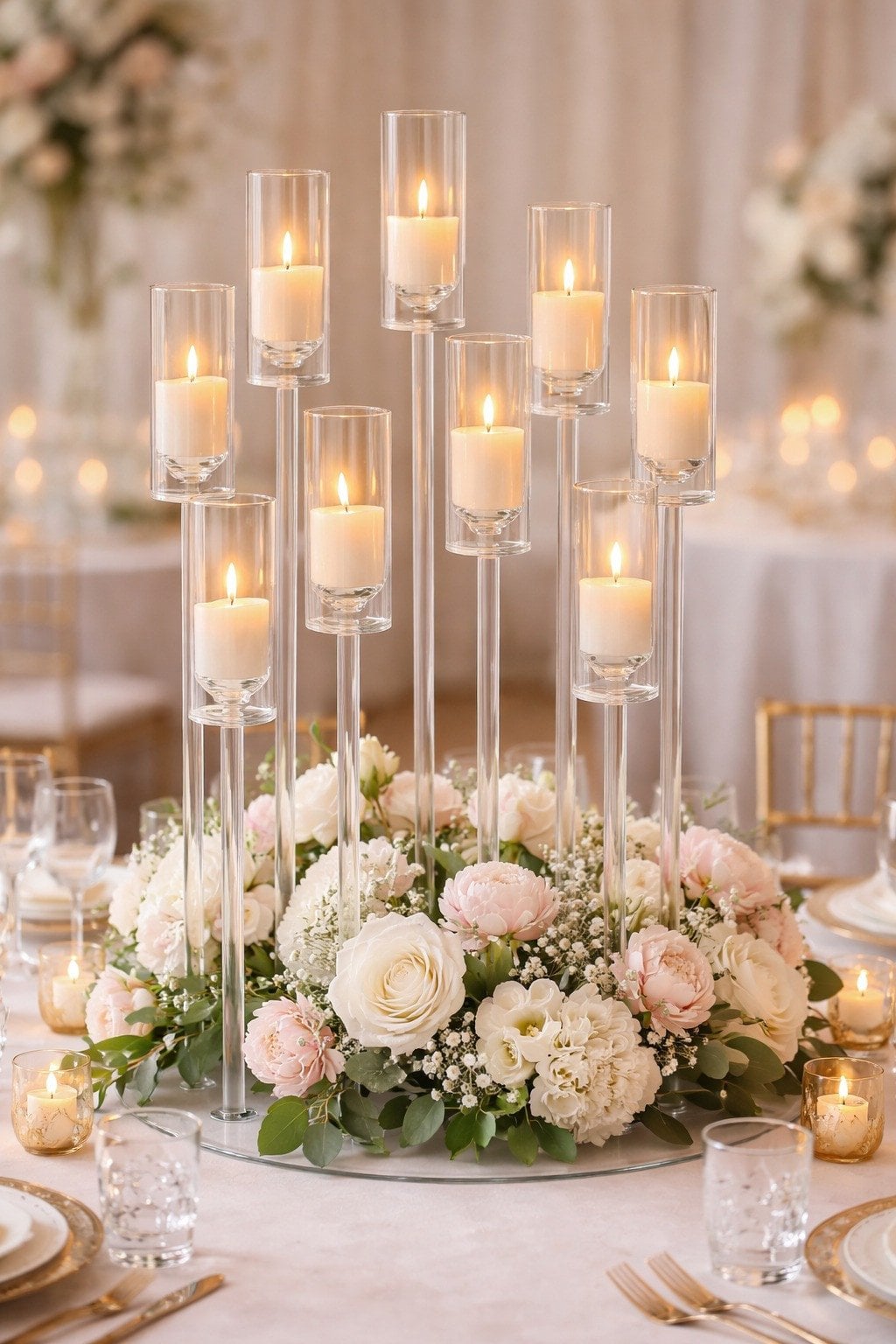 CASTIÇAL ACRILICO 8 CUPULAS REF: 71359