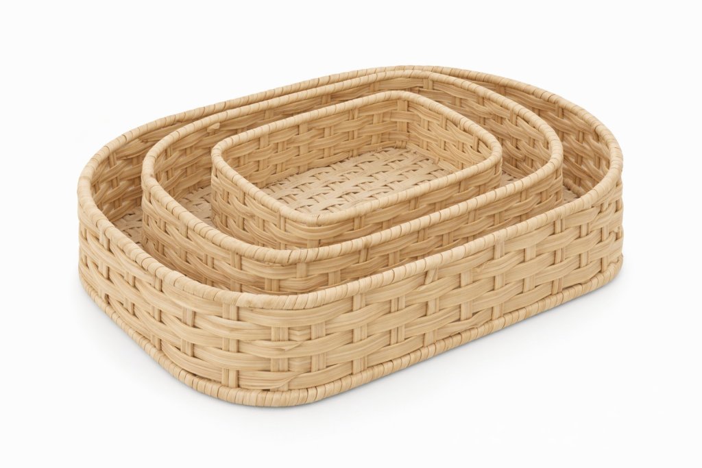 TRIO BANDEJAS OVAL FIBRA NATURAL REF: 71113