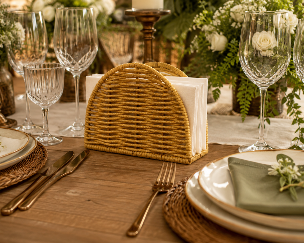 PORTA GUARDANAPOS RATTAN INSPIRED REF: 70845