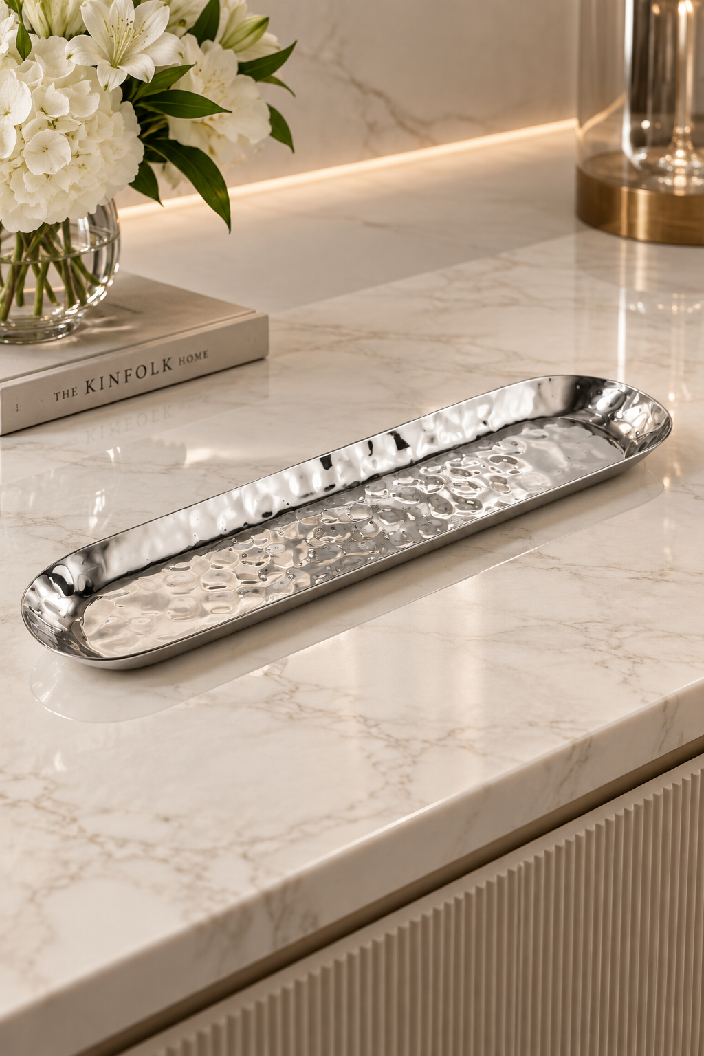 BARCA OVAL MARTELATO  INOX REF: 71736