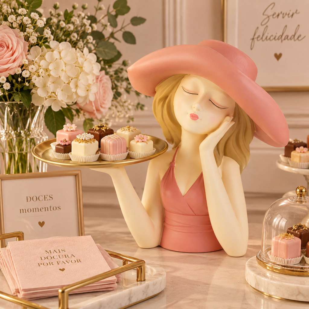 BONECA DE RESINA LILLY CHAPEU REF: 70174