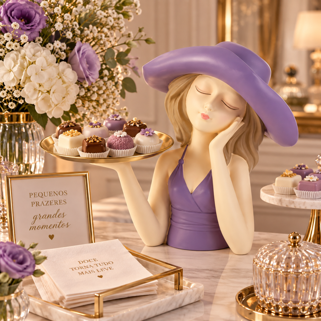 BONECA DE RESINA LILLY CHAPEU REF: 70175