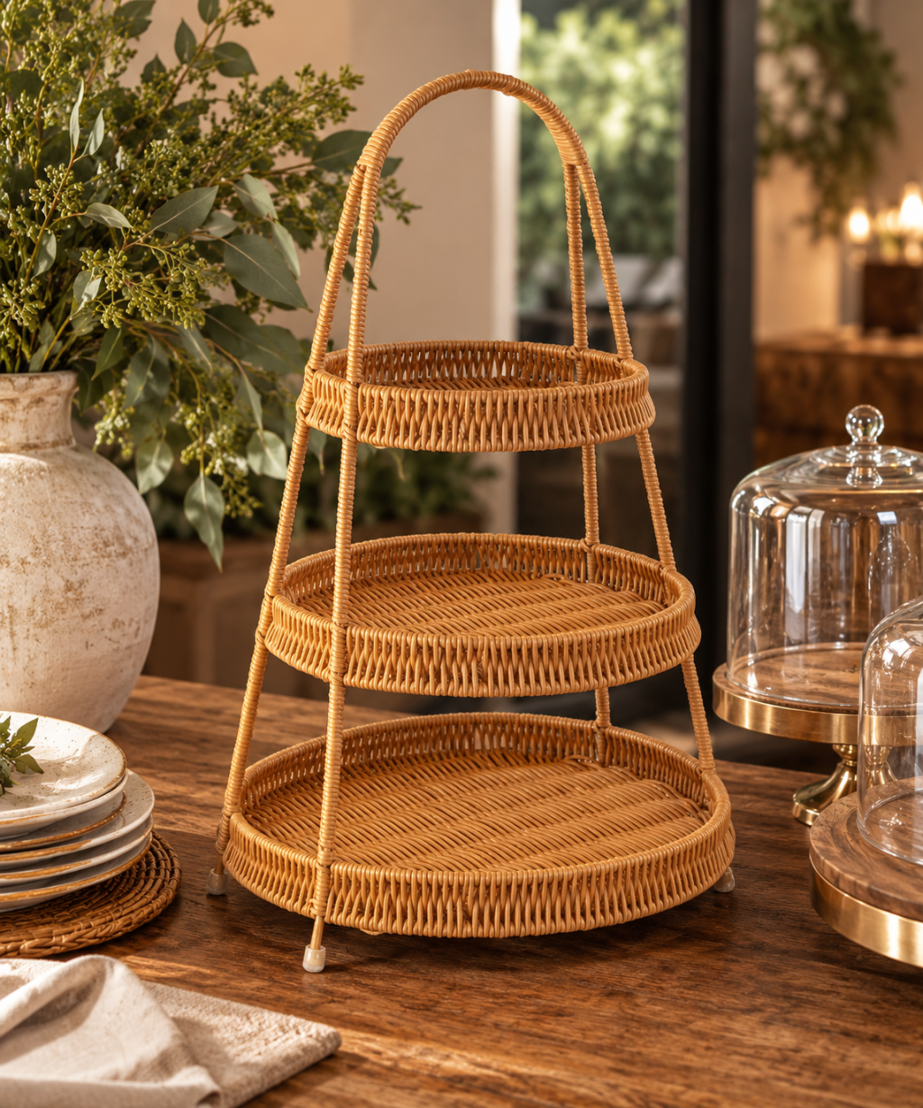 SUPORTE DE PLASTICO RATTAN INSPIRED G REF: 70388