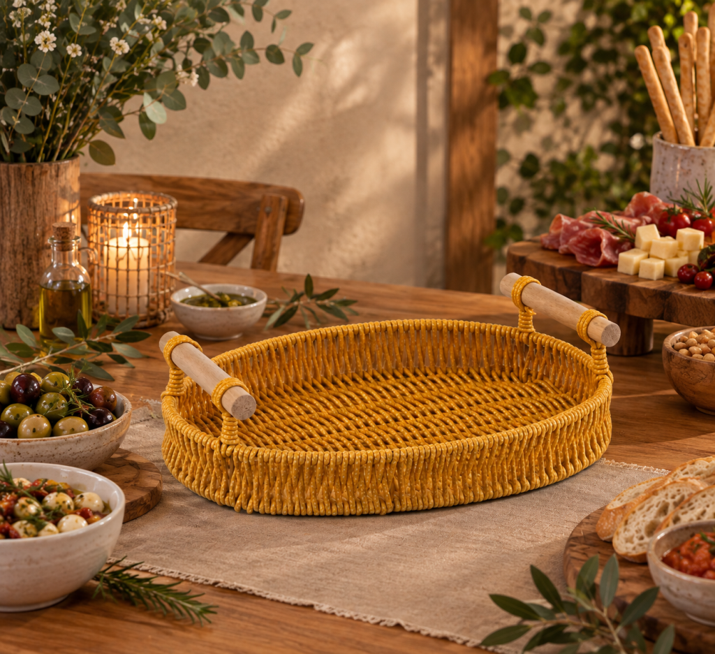 BANDEJA OVAL RATTAN INSPIRED 30CM REF: 70841