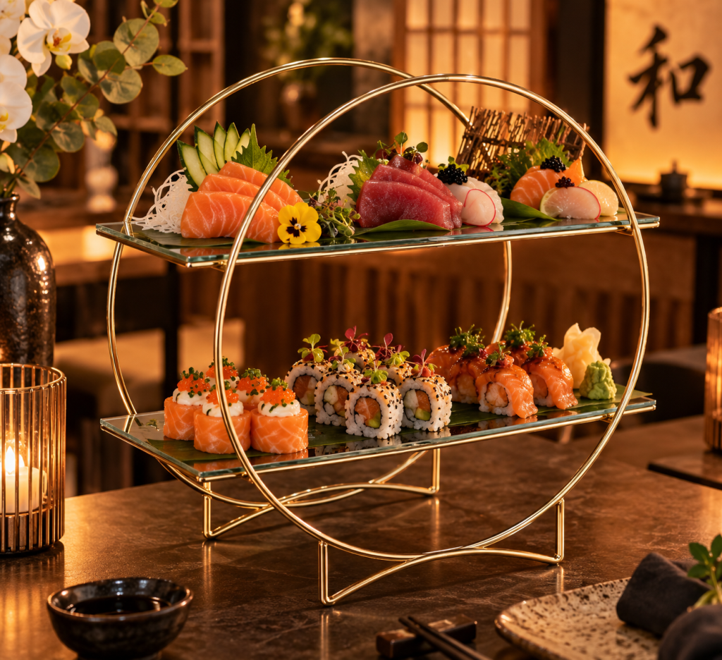 Porta Doce Redondo Dois Andares Clean Sushi Ref: 2601