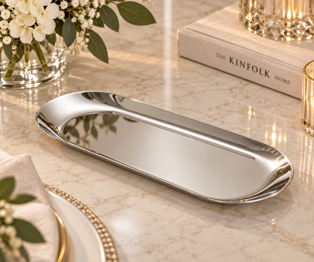 BANDEJA DE METAL CROMADA REF.30690