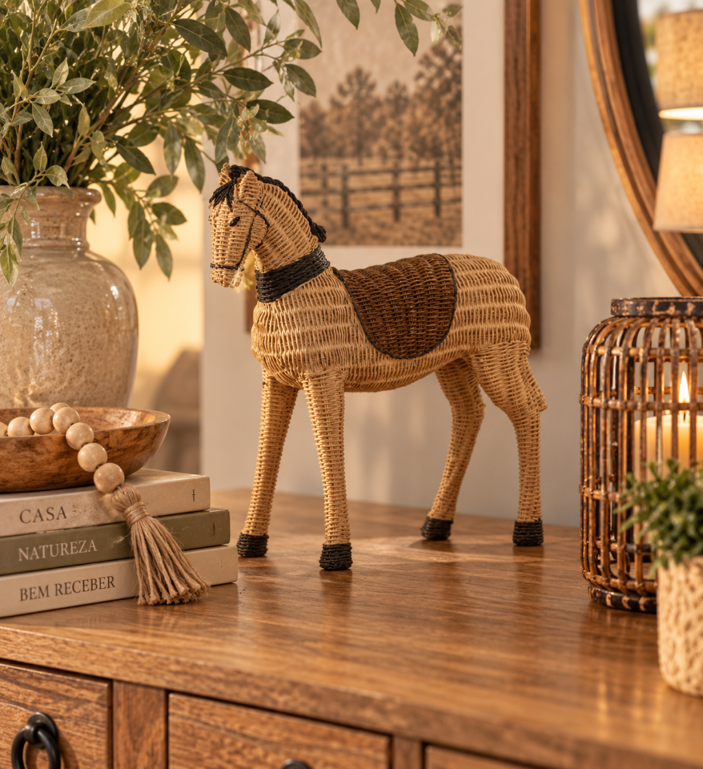 ESCULTURA DE RESINA CAVALO REF.30687