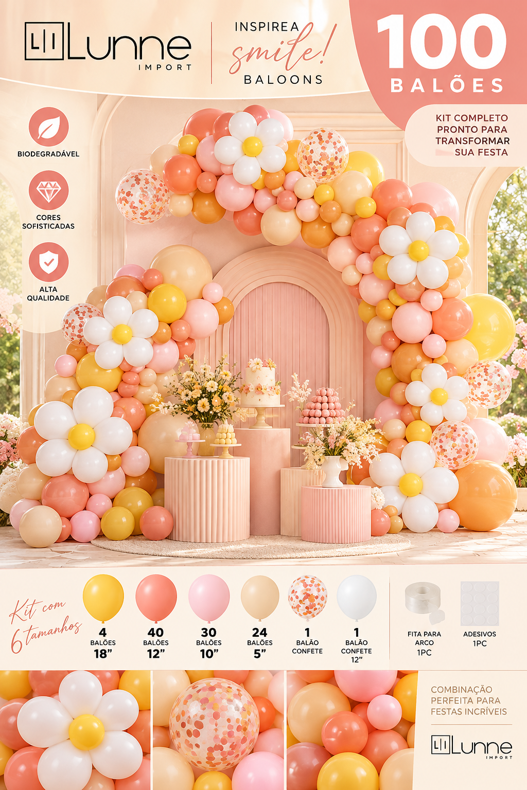 KIT 100 PCS BALÃO FLOWER REF: 70006