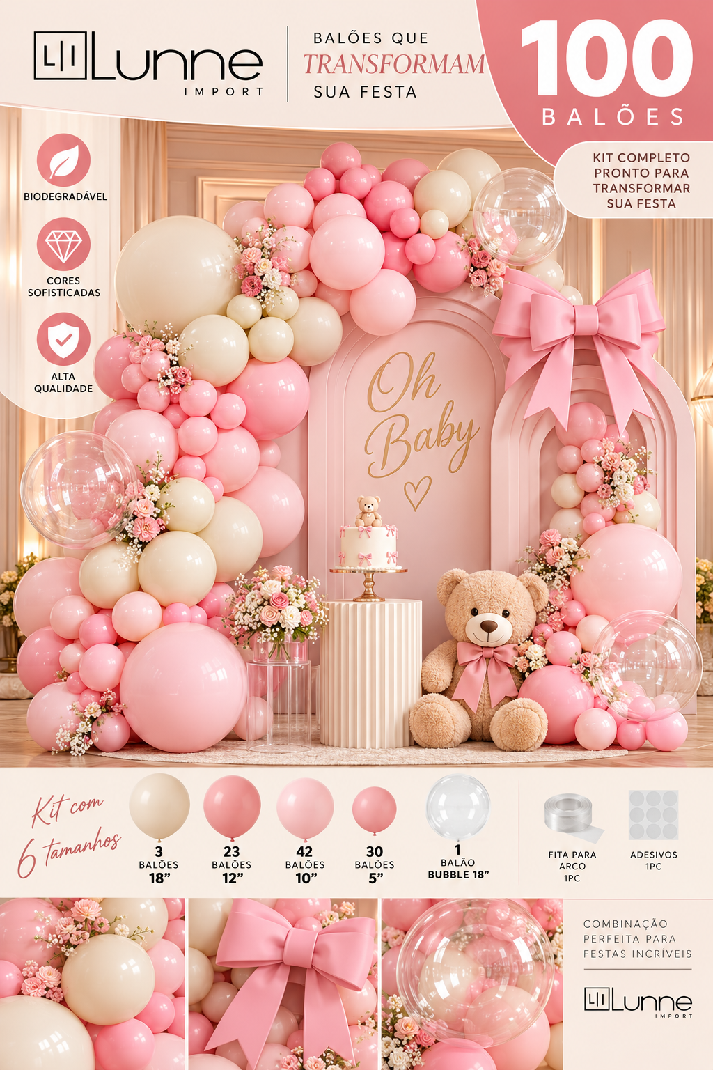 KIT 100 PCS BALÃO GIRL REF: 70010