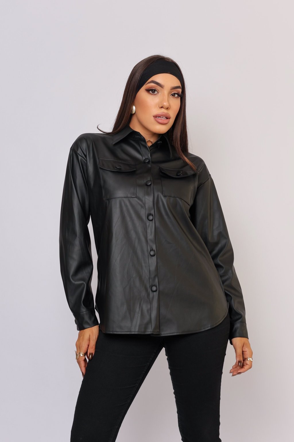 Camisa Manga Longa Couro
