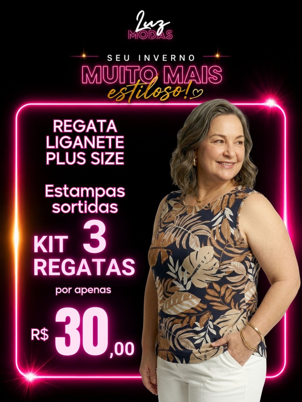 KIT 3 REGATAS LIGANETE