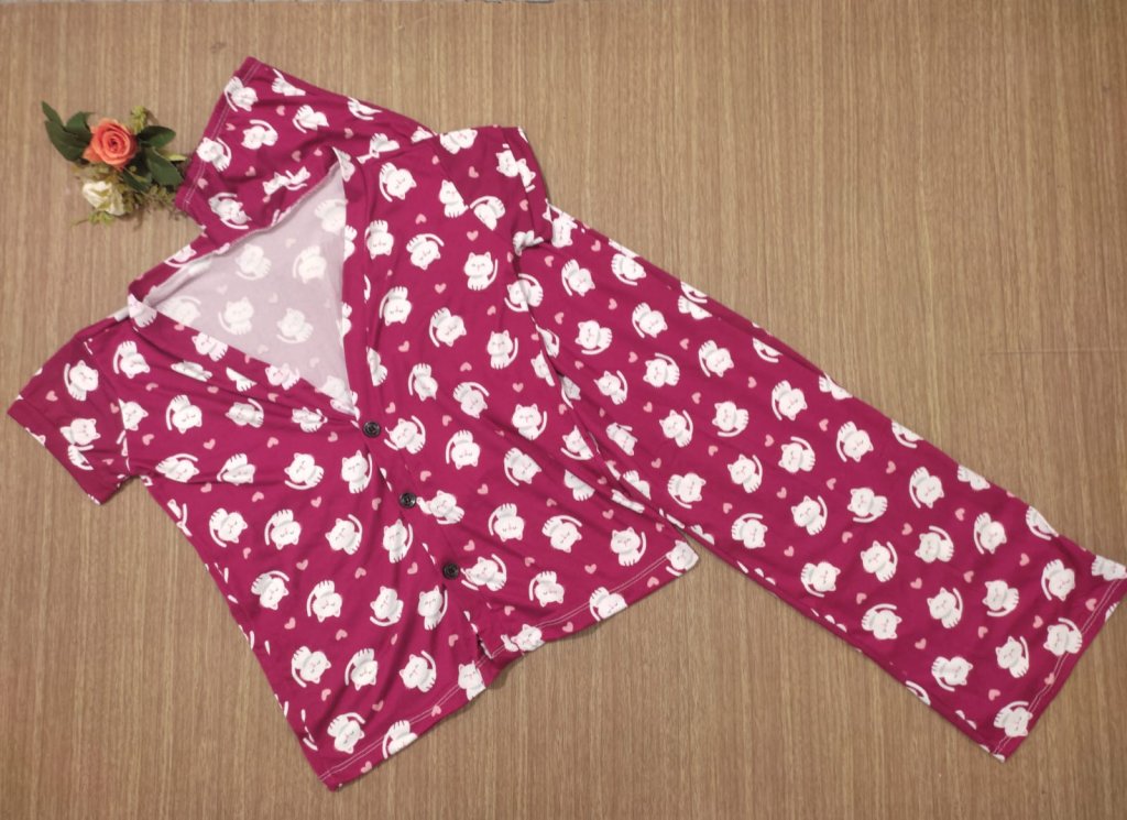 Pijama Suede Botão