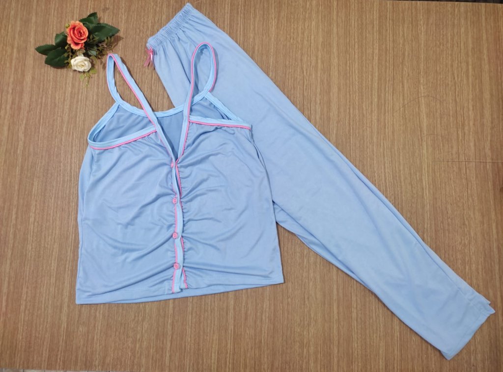 Pijama Botão Suede