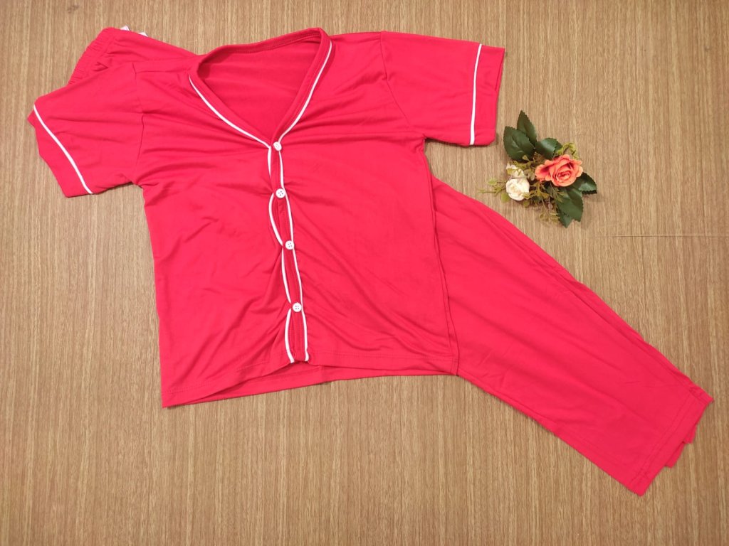 Pijama Botão Suede
