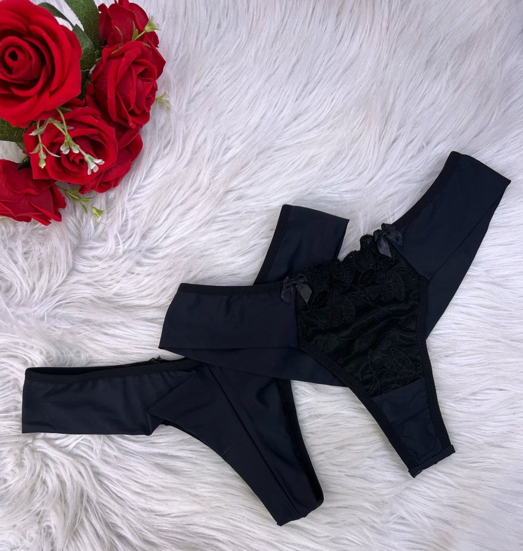 Calcinhas avulsas em tule bordado