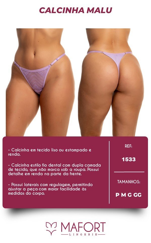 CALCINHA MALU FIO DENTAL DUPLO -REF 1533