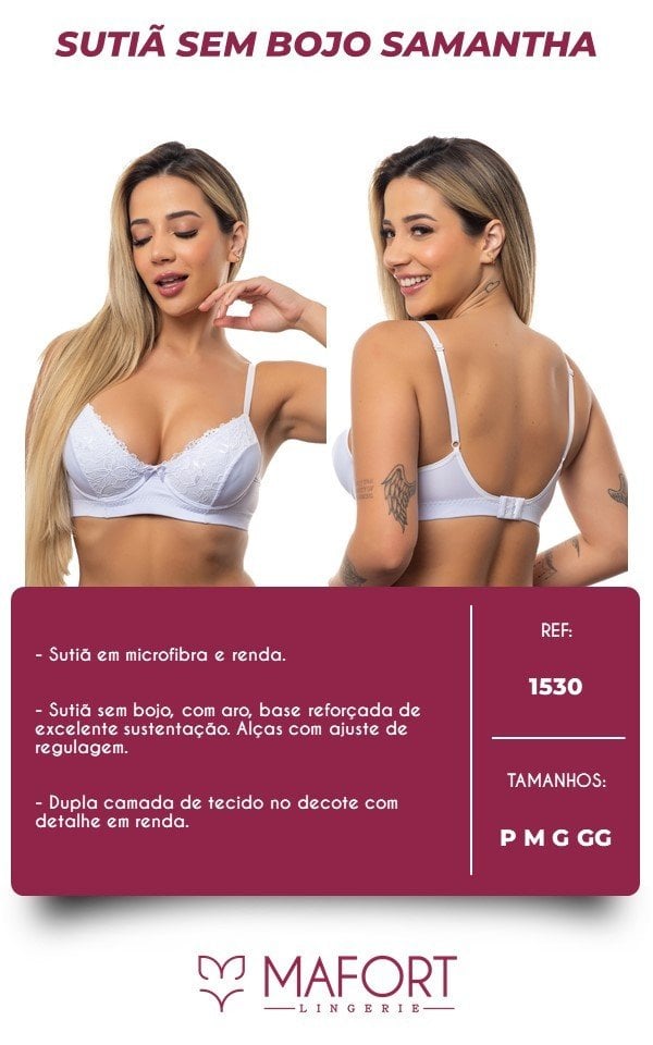 SUTIÃ SAMANTHA SEM BOJO - Ref 1530