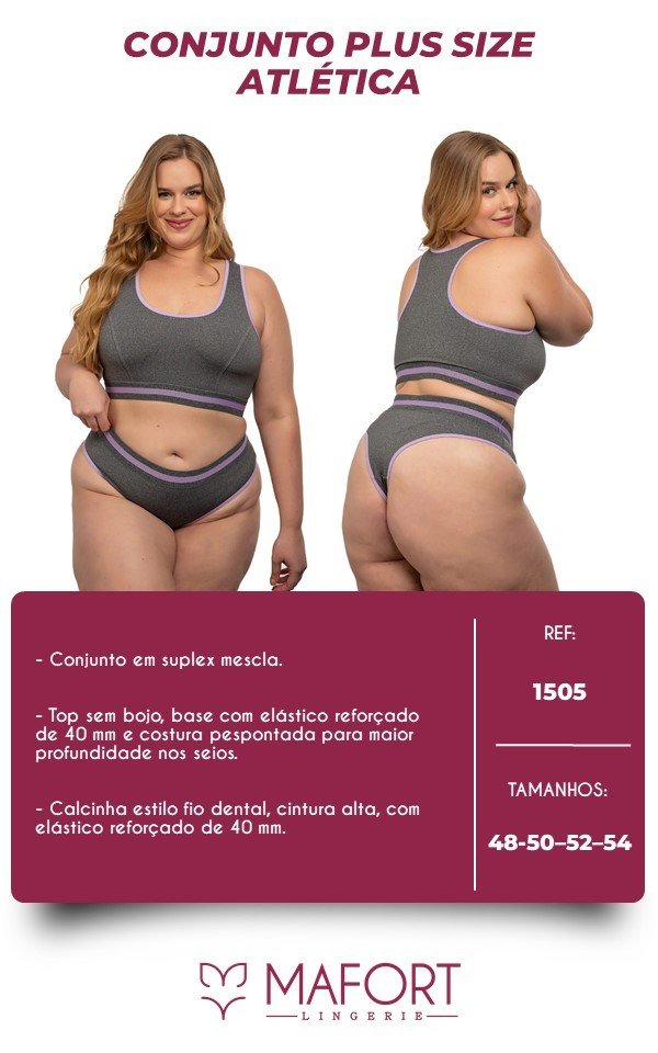 CONJUNTO ATLÉTICA PLUS SIZE (FIO DENTAL) - Ref 1505