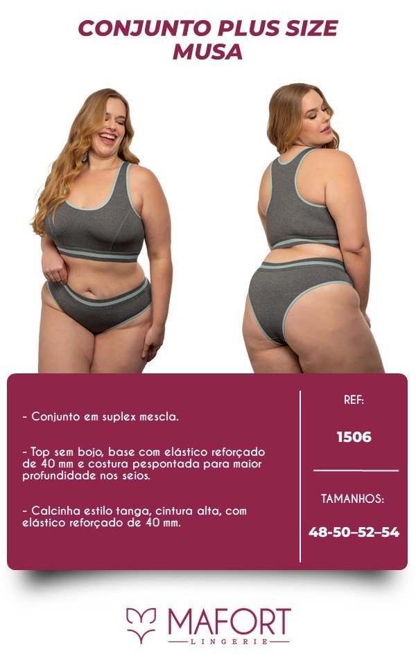 CONJUNTO MUSA PLUS SIZE (TANGA) - Ref 1506