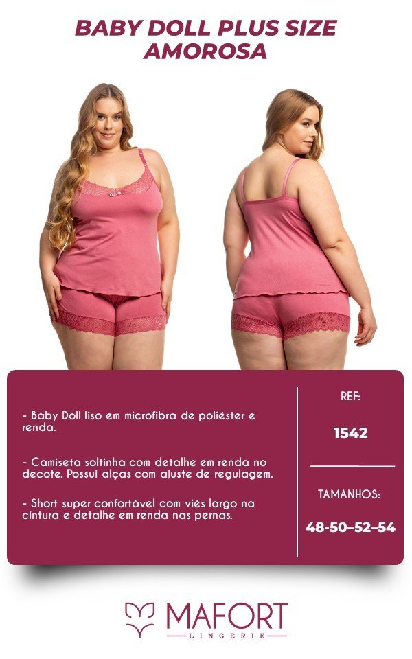 BABY DOLL LISO AMOROSA - Ref 1542