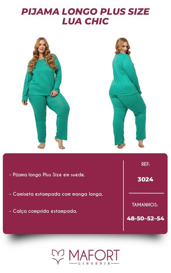 PIJAMA LONGO PLUS SIZE LUA CHIC - REF 3024