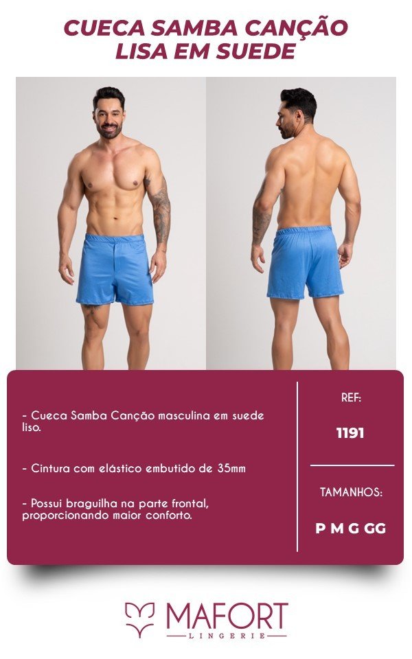 CUECA SAMBA CANÇÃO LISA EM SUEDE - REF 1191
