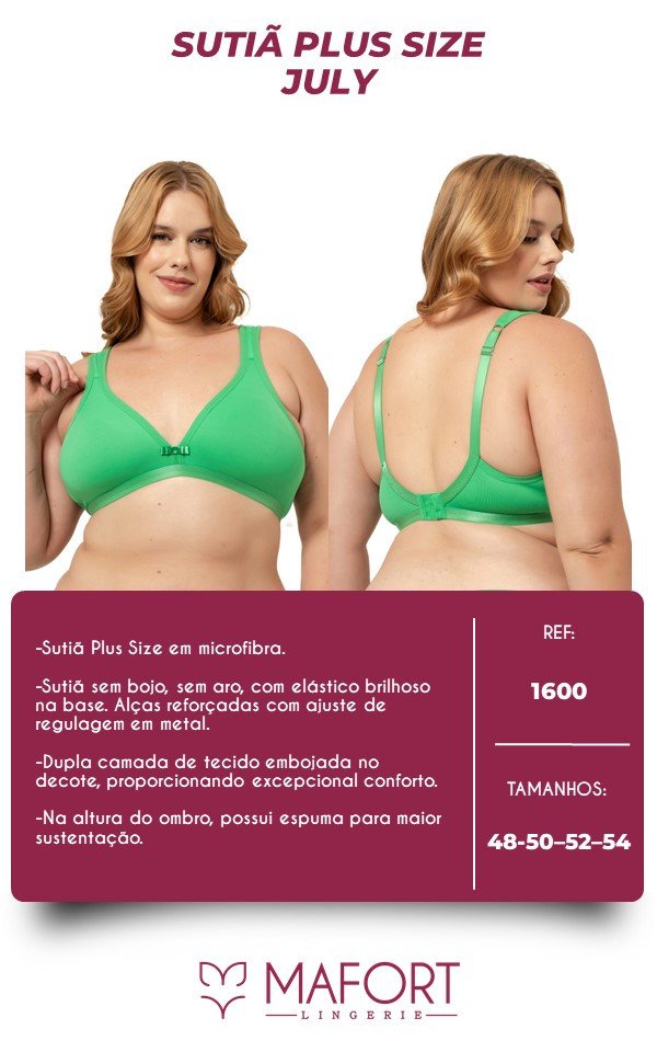 SUTIÃ JULY PLUS SIZE - REF 1600