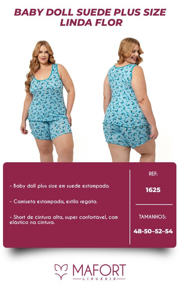 BABY DOLL SUEDE PLUS SIZE LINDA FLOR - REF 1625