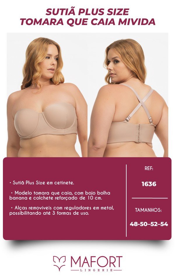 SUTIÃ PLUS SIZE TOMARA QUE CAIA MIVIDA - REF 1636
