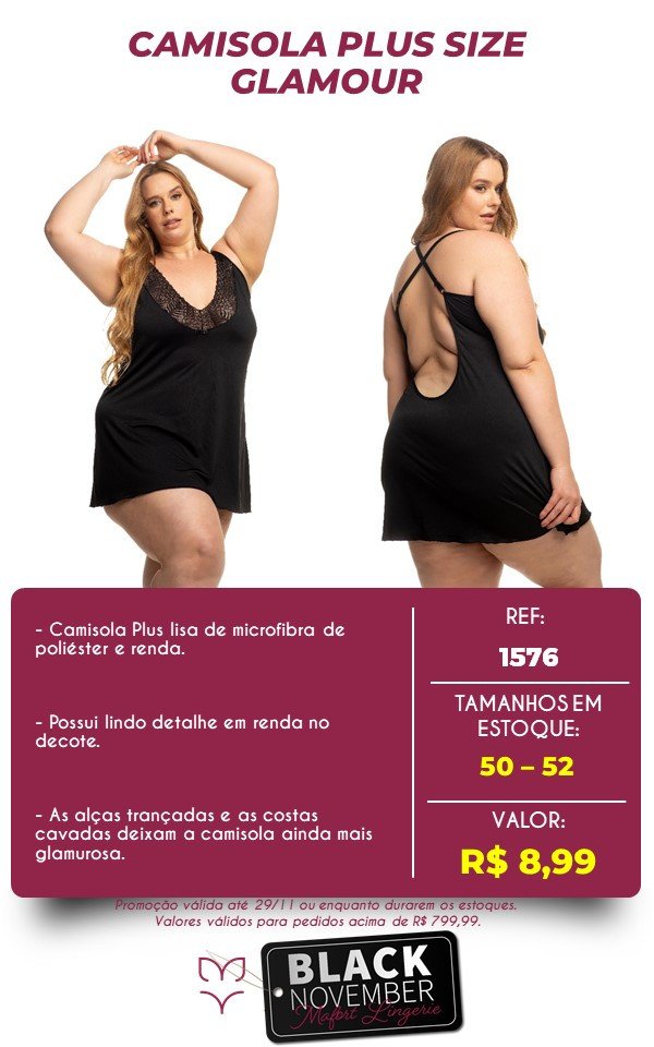 CAMISOLA GLAMOUR PLUS SIZE - Ref 1576
