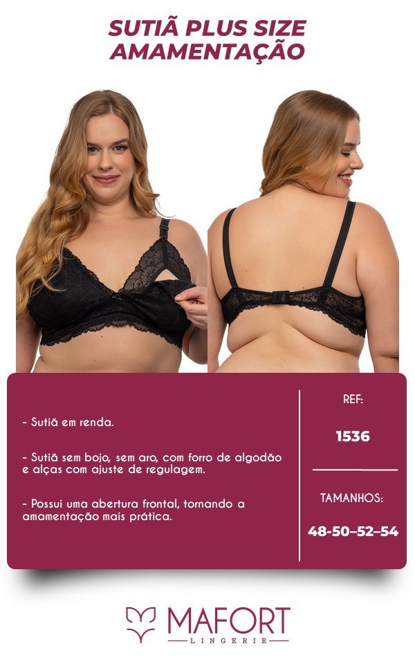 SUTIÃ AMAMENTAÇÃO PLUS SIZE - Ref 1536