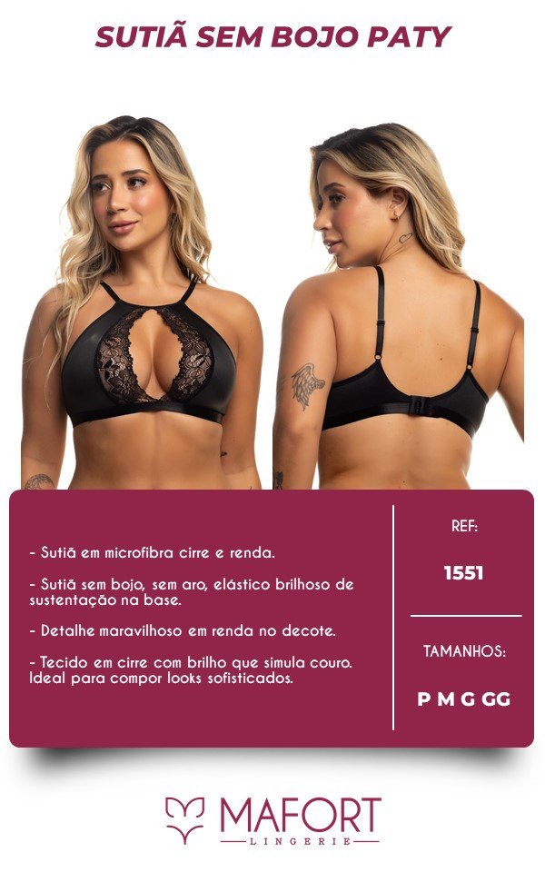 SUTIÃ PATY SEM BOJO EM CIRRE - Ref 1551