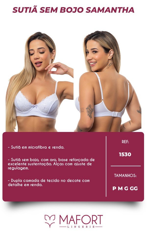 SUTIÃ SAMANTHA SEM BOJO - Ref 1530